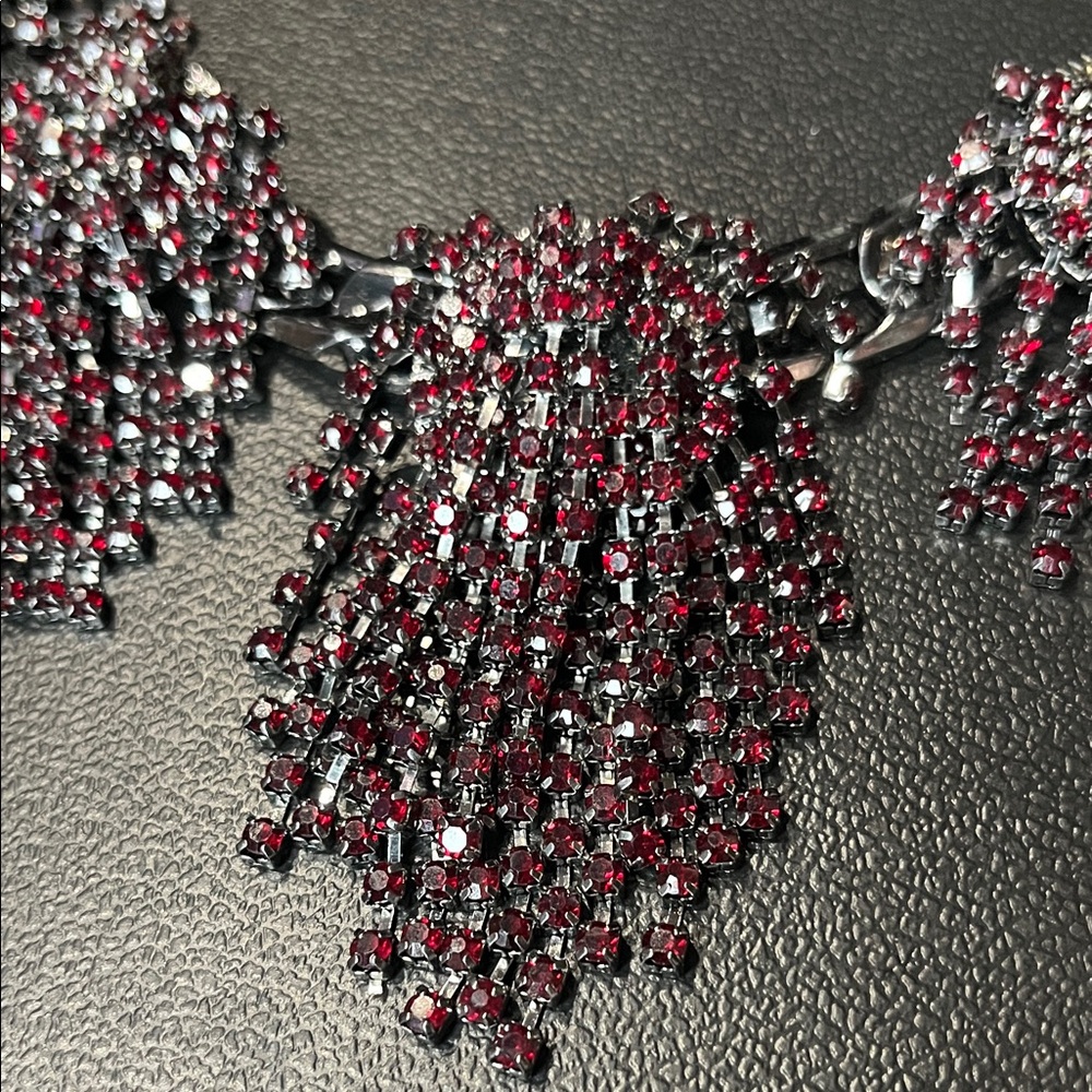 1477 INC International Concepts Red and Silver Cluster Fringe Necklace - Picture 4 of 6